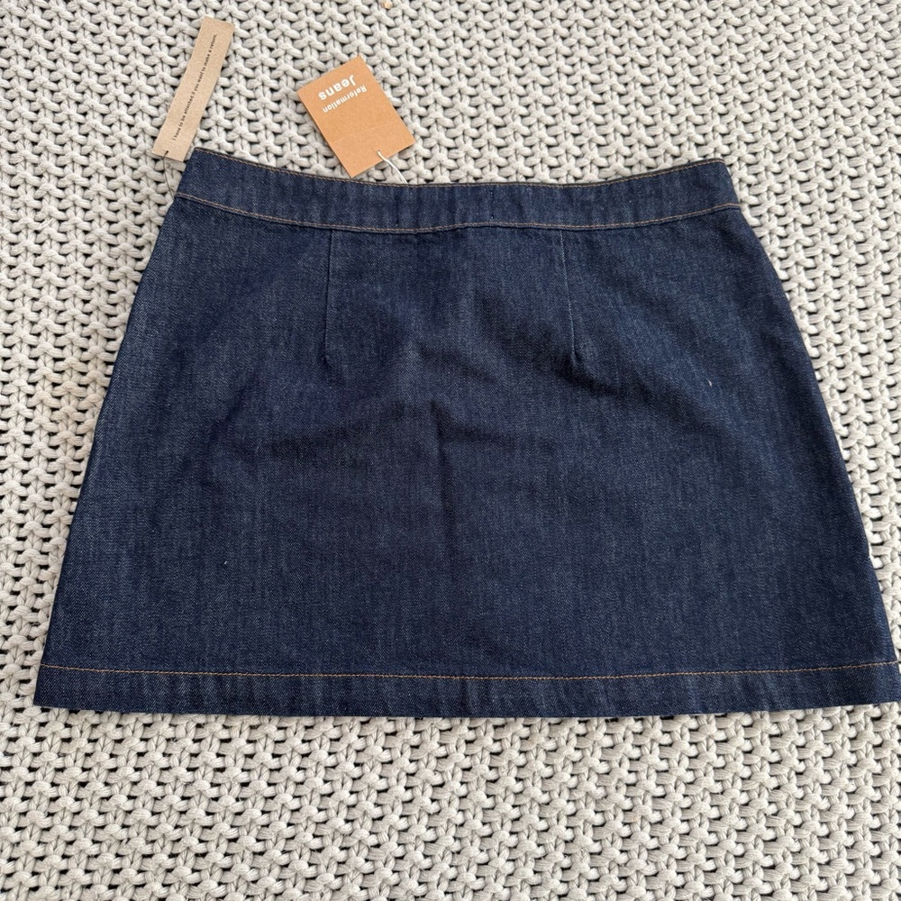 Reformation Candace Button Down Denim Mini Skirt Size 30 - Picture 3 of 5